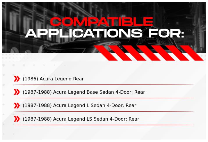 R1 Concepts Rear Brake Pads and Rotors Kit - Ceramic Brake Set for 1986-1988 Acura Legend | High-Performance Braking System | Perfect for Daily Commuting, Highway Driving & Safe Stops
