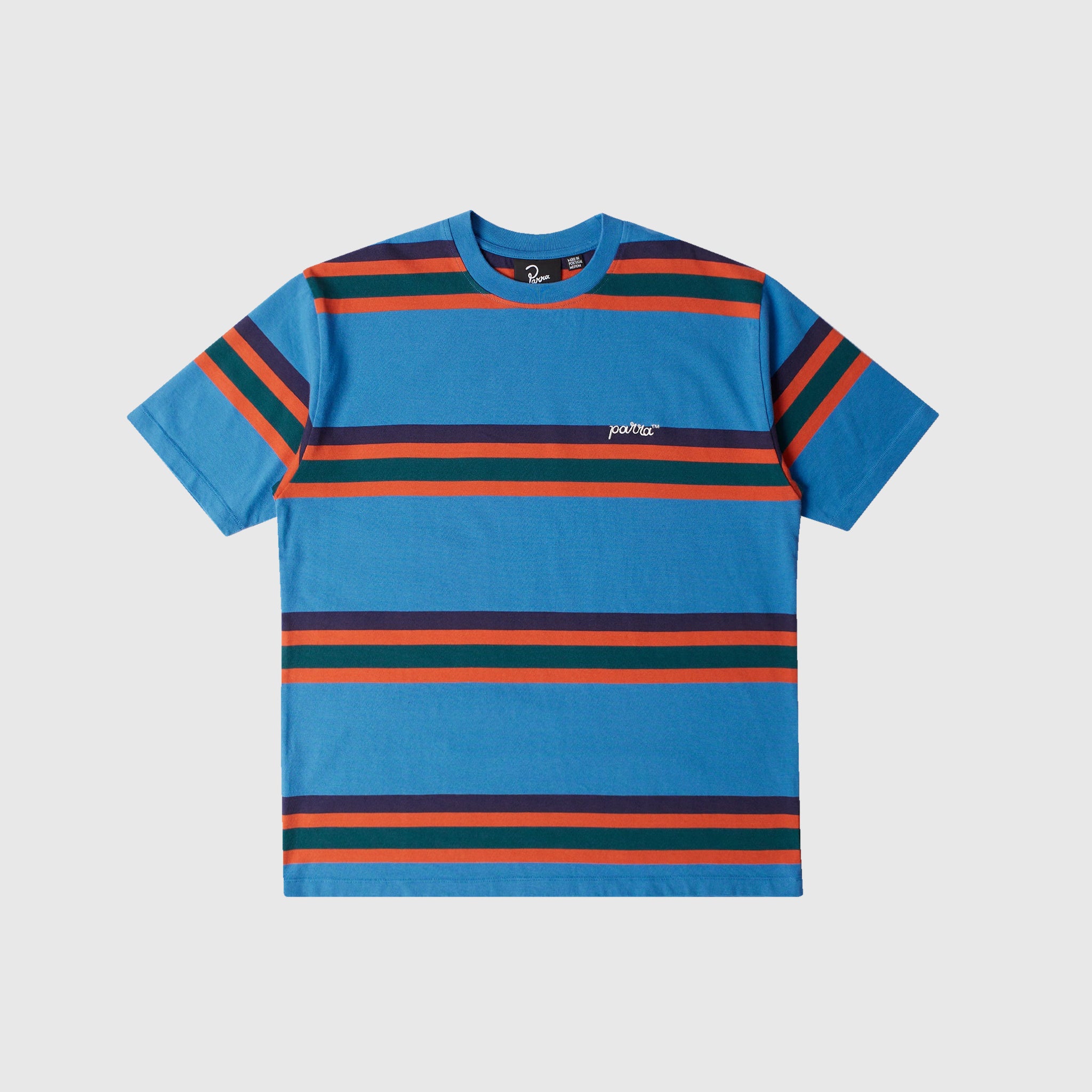Script Striped Short Sleeve T-Shirt for Men - Casual Comfort Fit Cotton Tee - Perfect for Everyday Wear, Outings & Relaxation