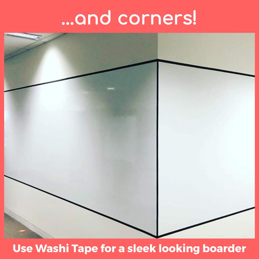 4x8 ft Whiteboard Wallpaper - Matte White Peel and Stick Dry Erase Board | Self-Adhesive Whiteboard Decal & Projector Screen for Office, Classroom, and Home Use