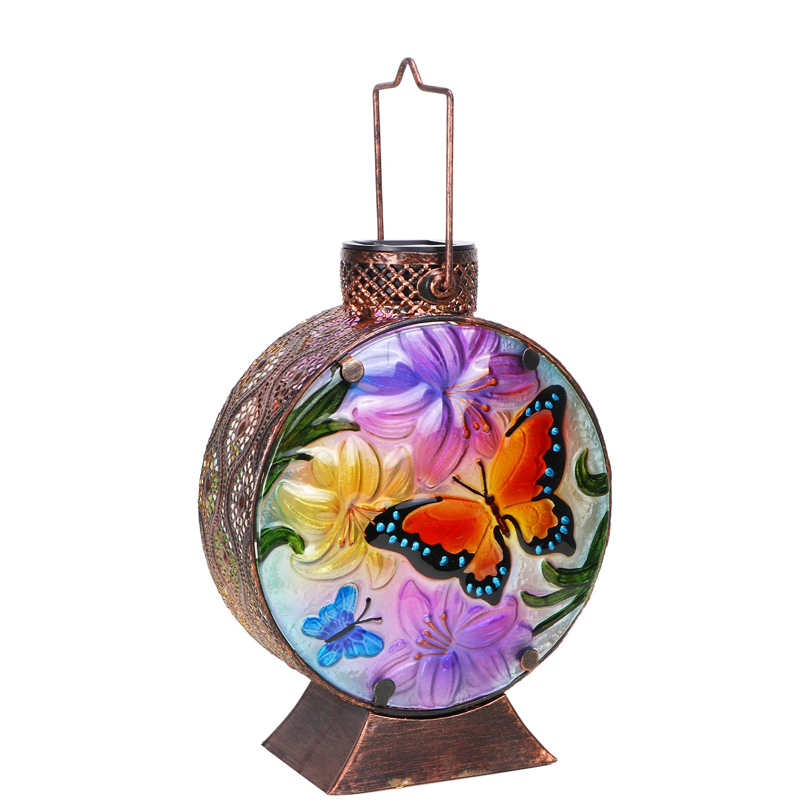 MUMTOP Solar Powered Hanging Outdoor Lanterns - Waterproof LED Butterfly Garden Lights for Patio, Yard, Tabletop Decor | Solar Lights for Outdoor, Garden, Pathway, Wedding & Party Decorations