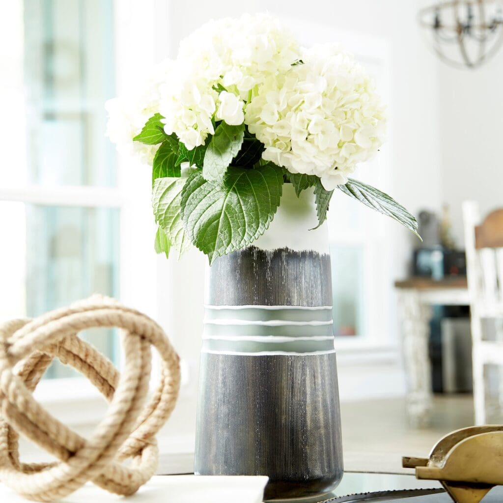 Cyan Design 10855 Borneo Vase - Small Black and White Ceramic Vase for Home Decor, Wedding Centerpiece & Tabletop Display