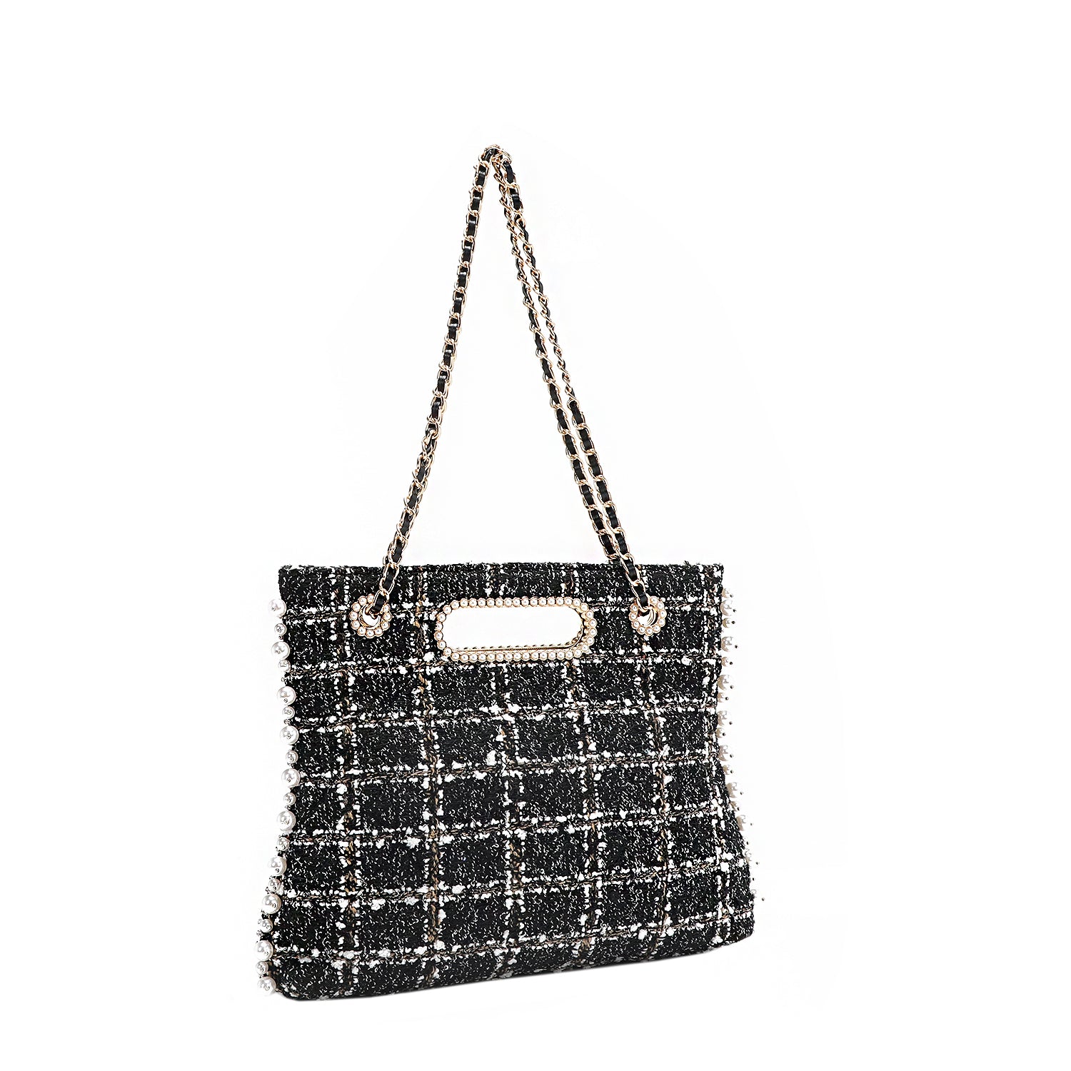 Stylish Tweed Clutch Bag for Women - Elegant Handbag for Parties, Weddings & Evening Events | Fashionable Small Purse with Shoulder Strap
