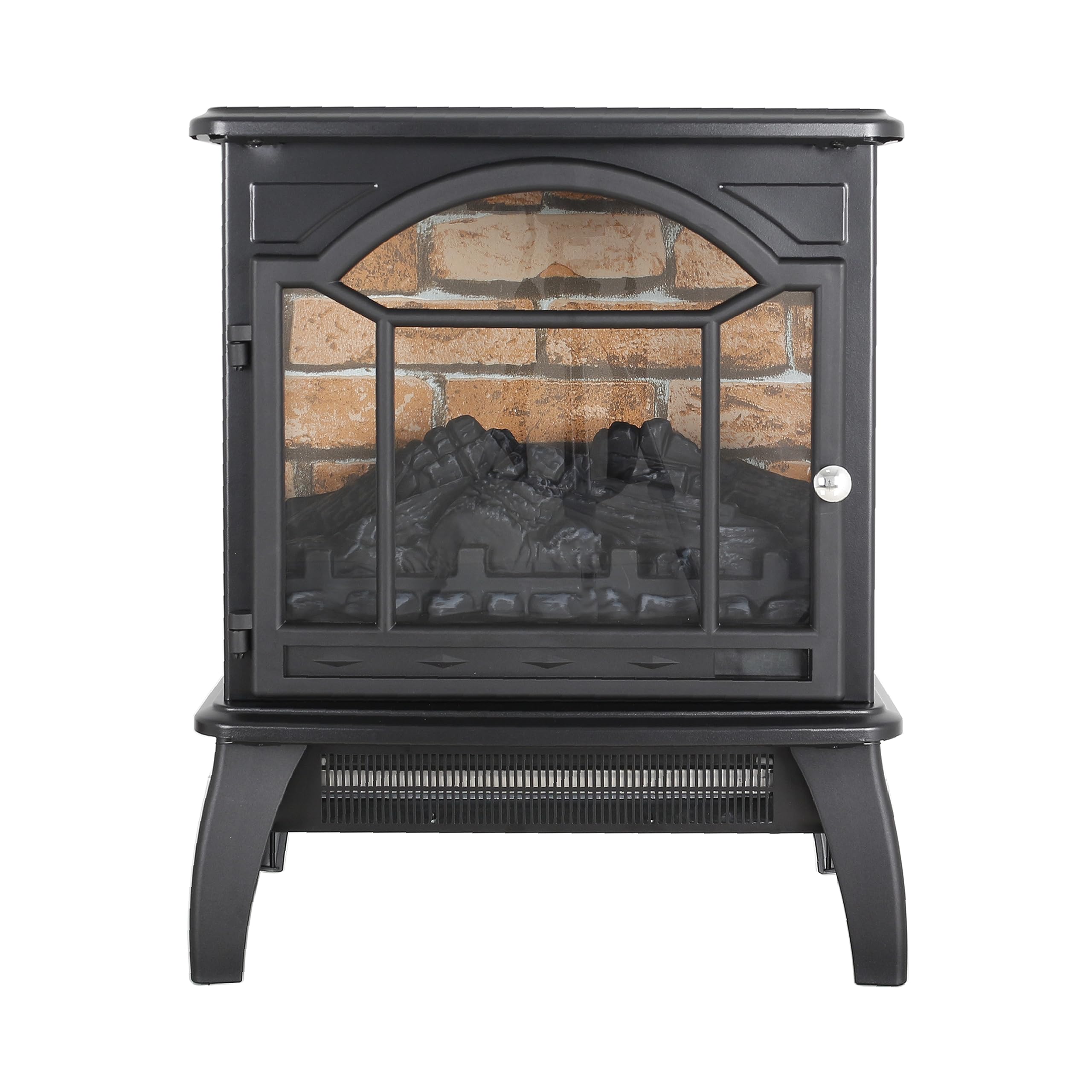 Freestanding Electric Fireplace Heater - 1500W Portable Infrared Fireplace Stove with 4 Realistic 3D Flame Effects, Adjustable Temperature & Timer, Remote Control - Perfect for Living Room, Bedroom, Office & Small Spaces