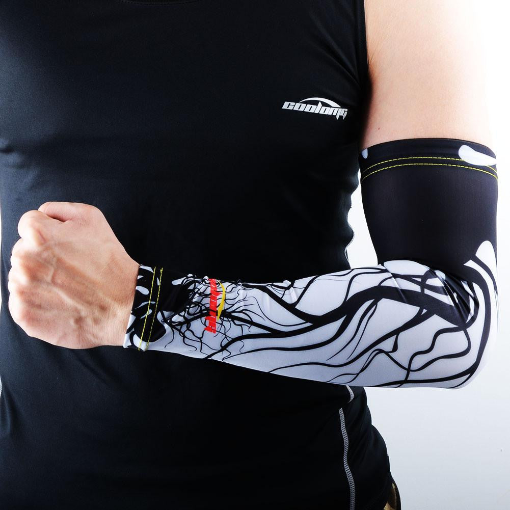 Youth & Adult Compression Arm Sleeve - Gray - Support for Sports, Workout & Recovery - Perfect for Basketball, Tennis & Gym Training