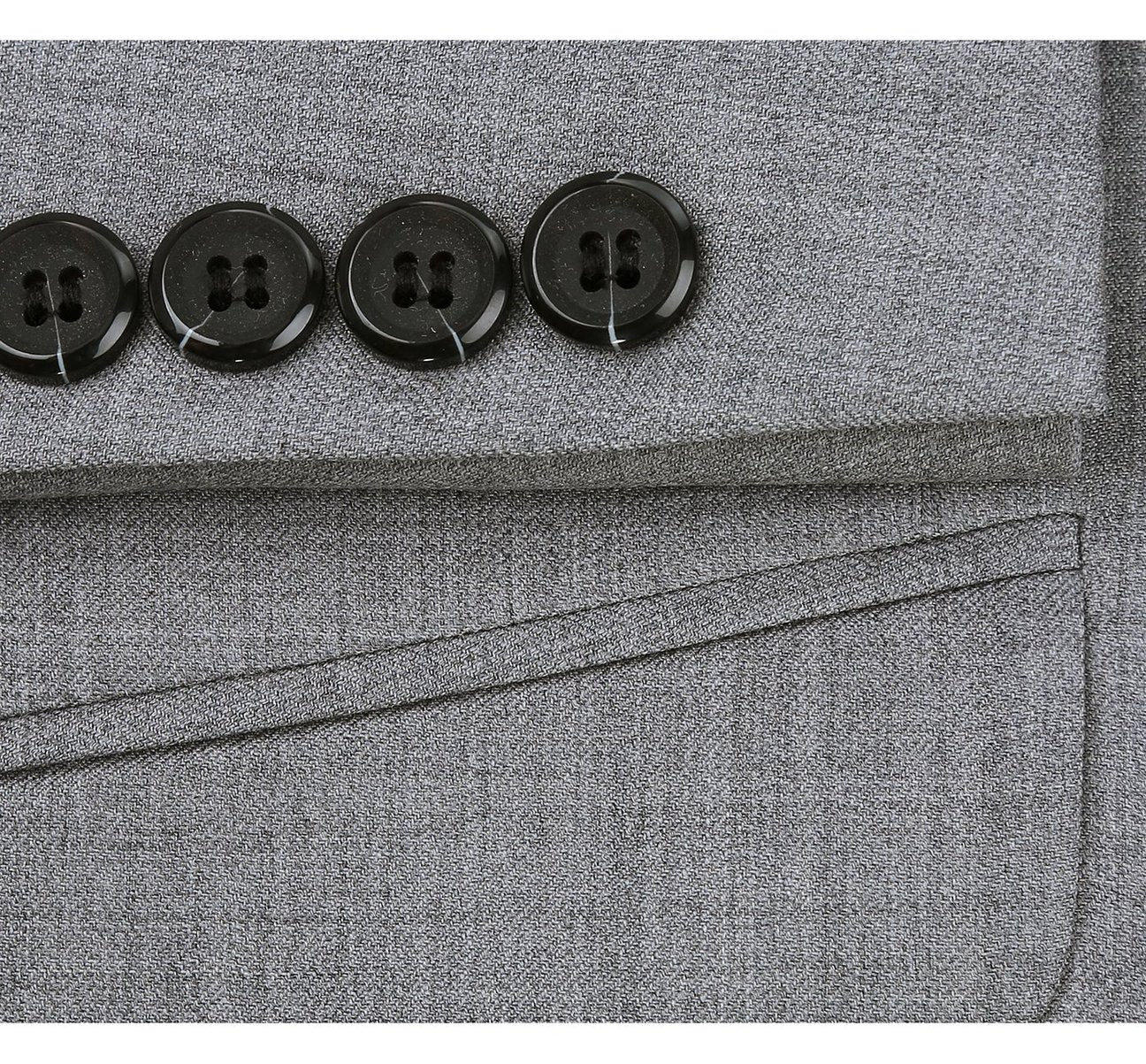 Alessandro Vitello by Renoir Grey 2-Piece Slim Fit Notch Lapel Wool Suit - Premium Business Attire for Weddings, Interviews & Formal Events (Style 5085)