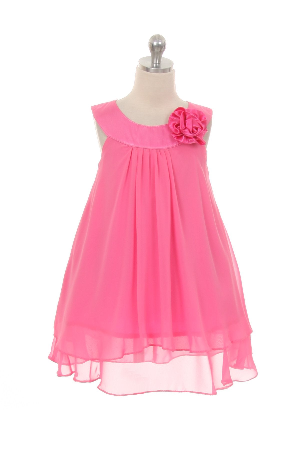 Elegant Chiffon Dress with Satin Neckline - Women's Flowy Summer Party Dress for Weddings, Cocktails & Special Occasions