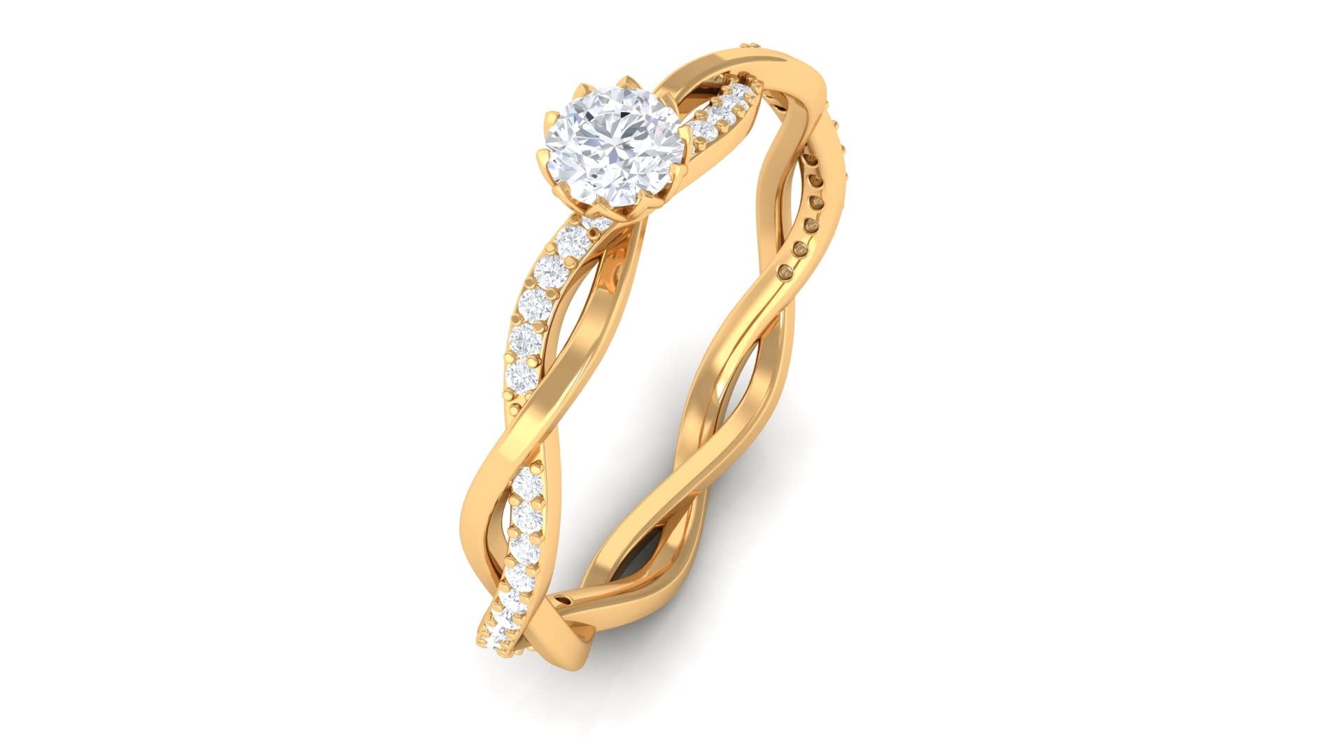 3/4 CT Moissanite Engagement Ring - 14K Solid Gold Solitaire Ring with Braided Band | Certified Moissanite Jewelry for Women | Perfect for Proposals, Anniversaries & Special Occasions