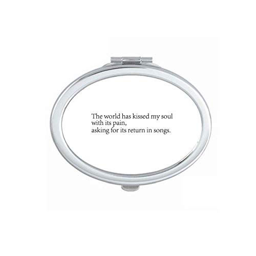 DIYthinker Poetry Quote 'The World Kissed My Soul' Portable Folding Mirror - Double-Sided Handheld Makeup Mirror for Travel, Vanity & Purse