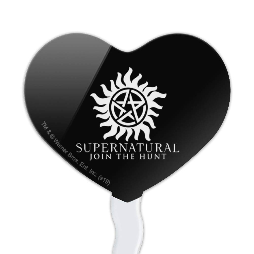 Supernatural Anti-Possession Symbol Heart Love Cupcake Toppers - Set of 6 for Halloween, Birthday Party & Gothic Wedding Decorations