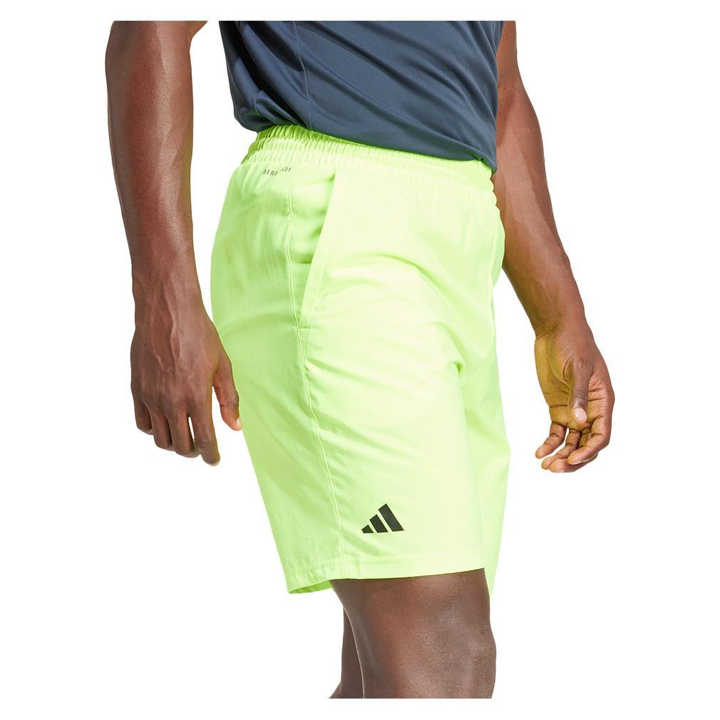Men's Club 3-Stripe 9-Inch Tennis Shorts in Lucid Lemon - Perfect for Casual Wear, Gym & Sports Activities