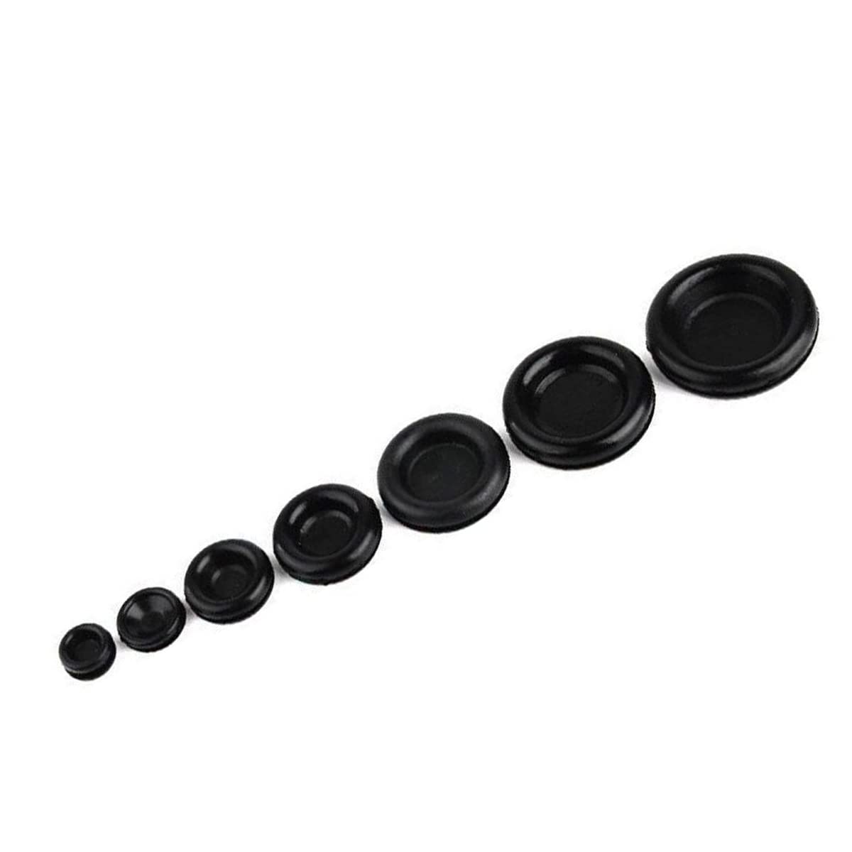 Beenlen 170 Pcs Closed Rubber Grommet Assortment Kit - 7 Sizes Solid Hole Plugs for Wire, Electrical, Appliance & Plumbing (Ideal for Cable Management, DIY Projects & Home Improvement)