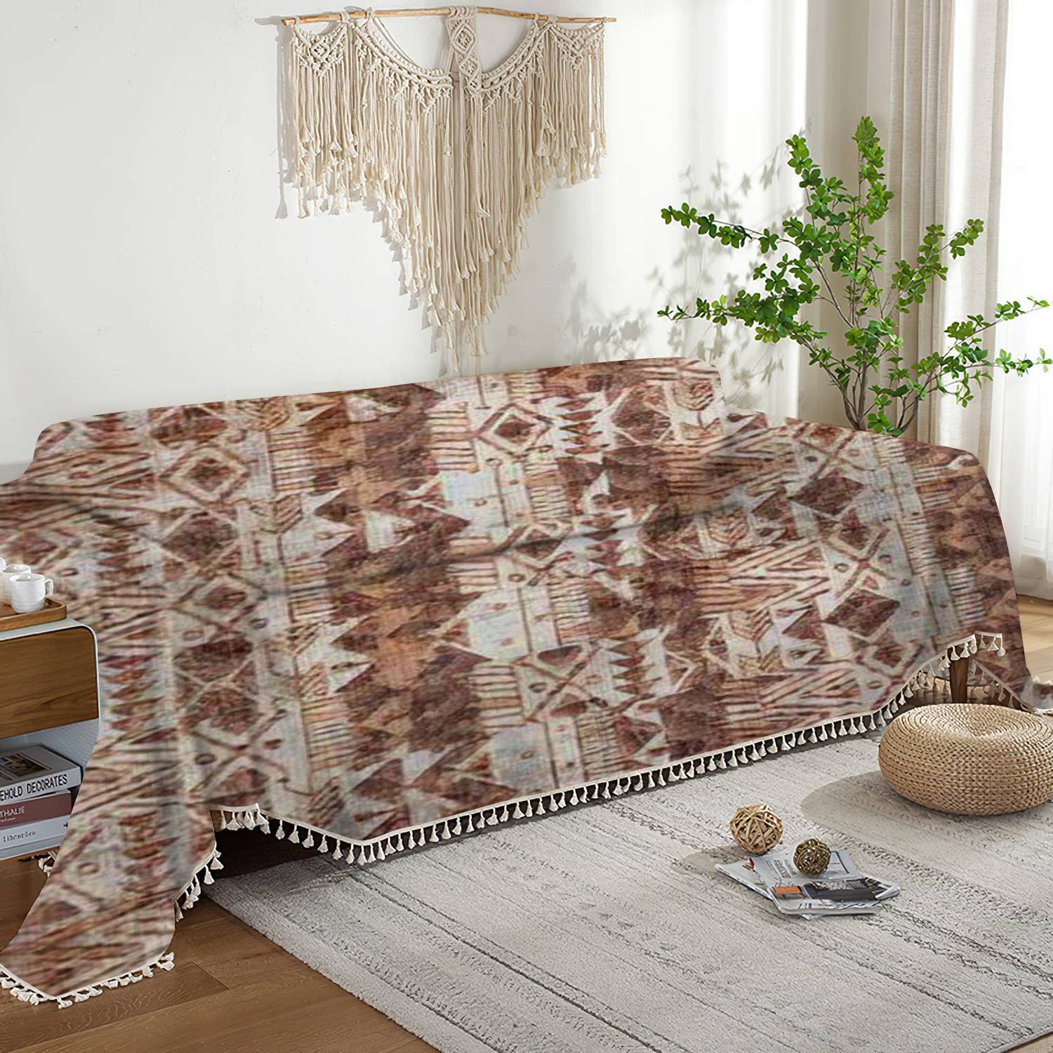 African Kente Print Sofa Cover - Traditional Ghanaian Fabric Washable Slipcover for Couch, Furniture Protector with Native American Design | Perfect for Living Room, Bedroom & Pet-Friendly Homes