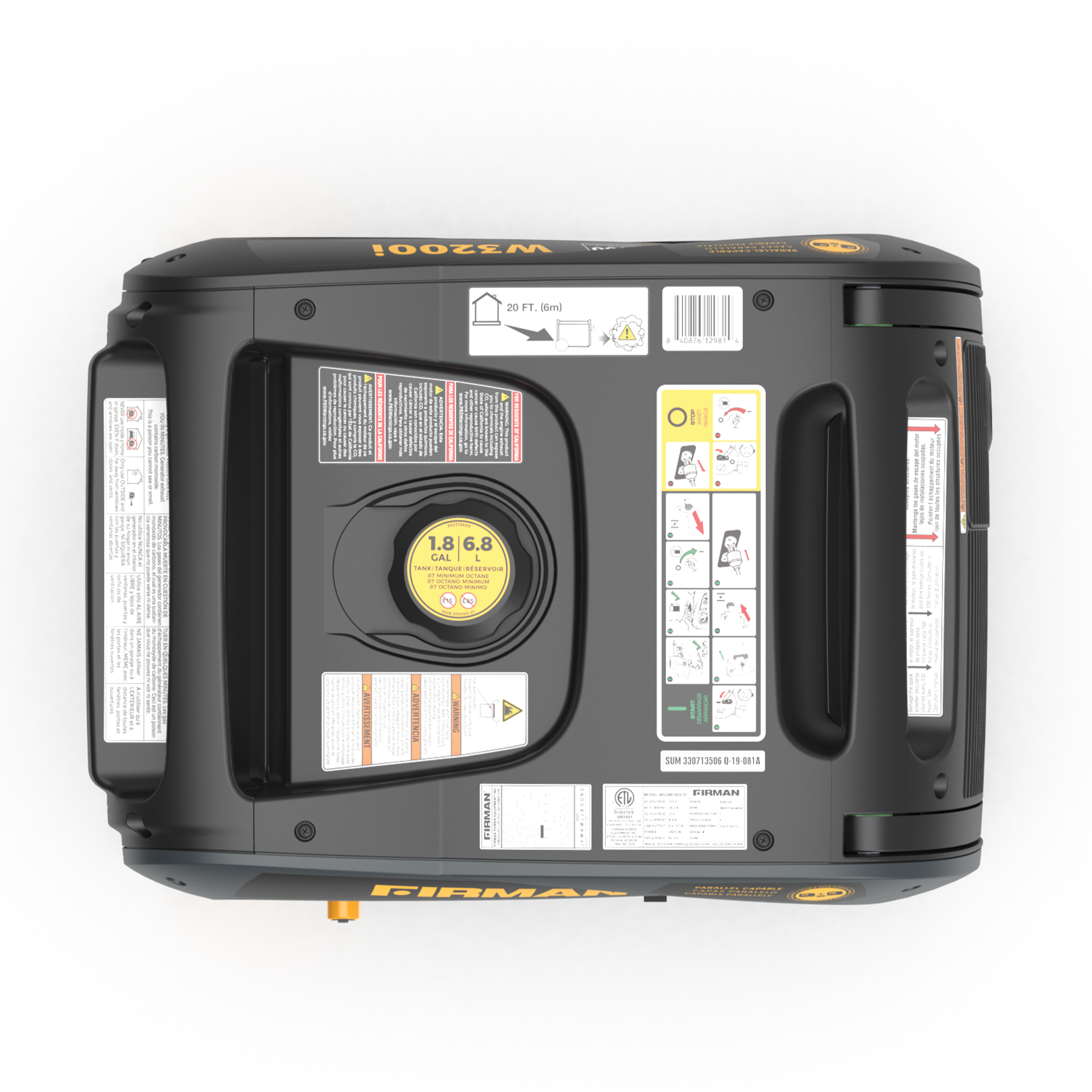 3200W Portable Inverter Generator with Recoil Start - Quiet, Reliable Power for Camping, RV Trips & Emergency Backup