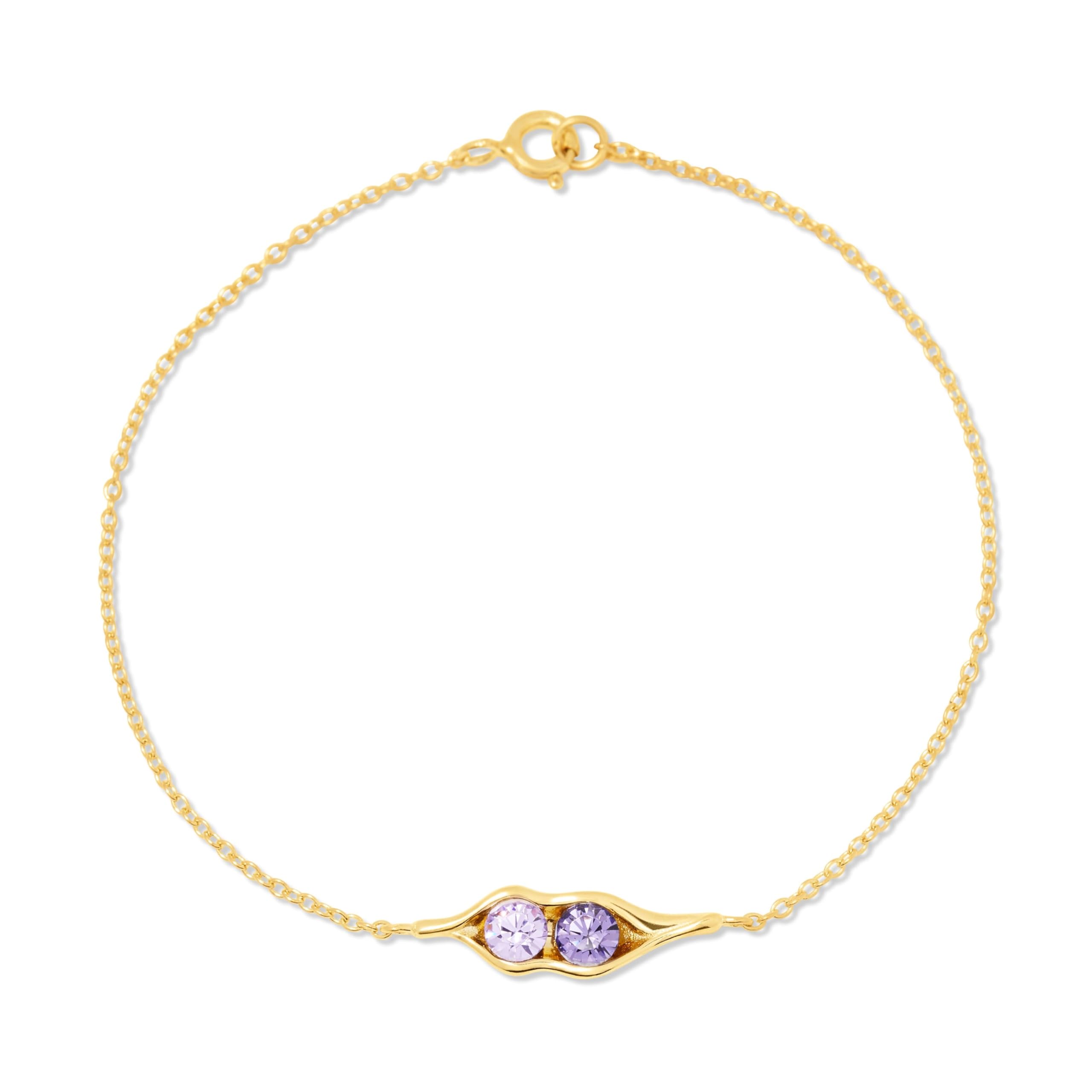 EVE'S ADDICTION Gold Peas in a Pod Bracelet - Custom Two Stone Pea in a Pod Bracelet - Maternity Jewelry - New Mom Gift - Push Present - Mother's Day Gift - Perfect for Pregnancy Announcement & Baby Shower