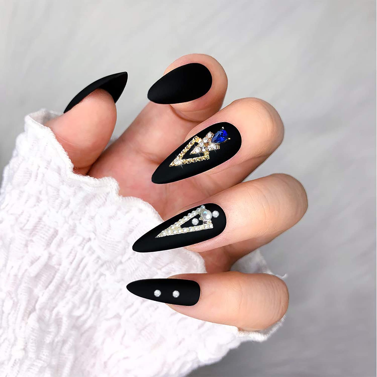12pcs 3D Water Drop Rhinestone Nail Charms - Hollow Nail Jewels for Nail Art, DIY Decoration | Perfect for Manicures, Nail Extensions & Creative Crafting