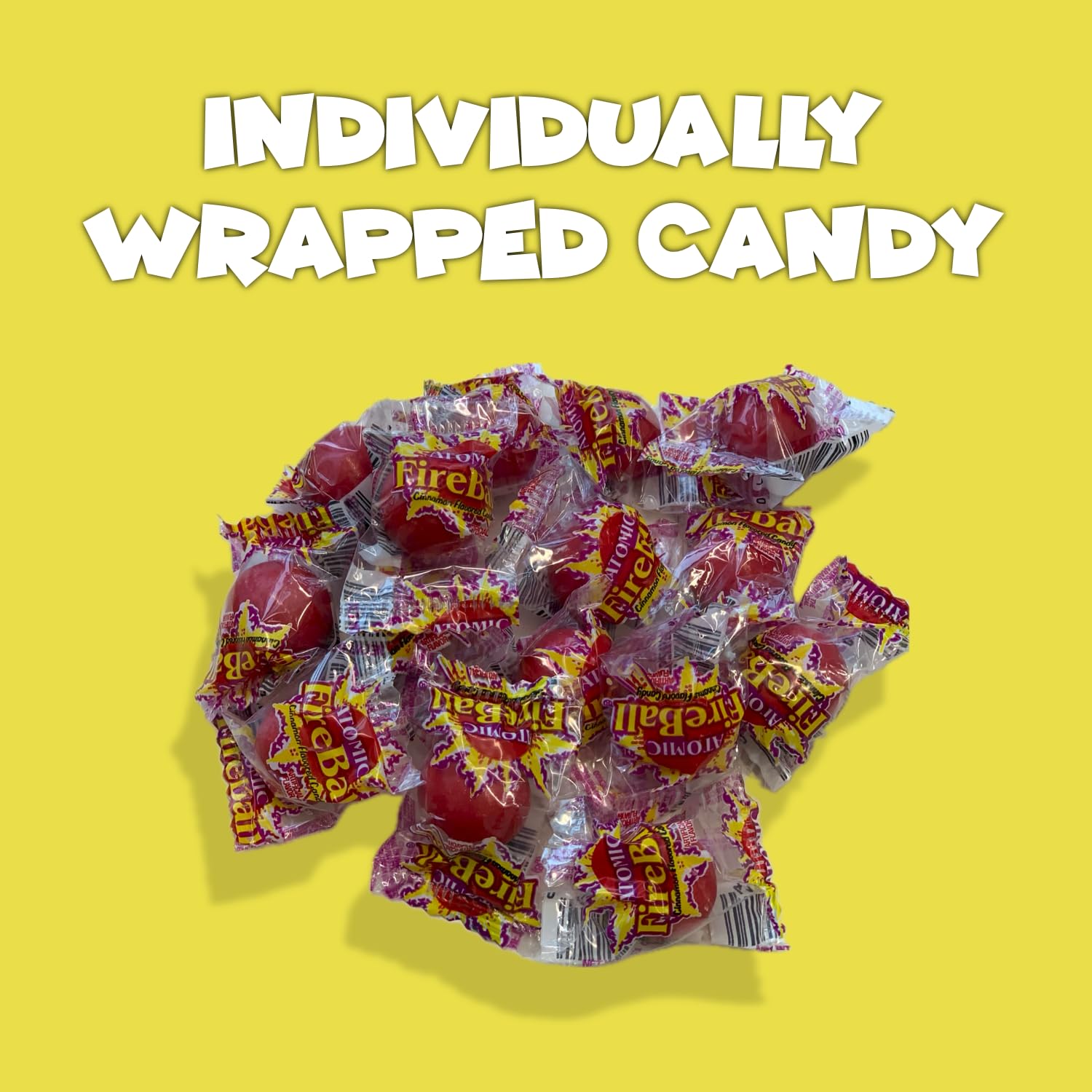 Bulk Atomic Fireballs Candy - 5 LB Cinnamon Flavored Hard Candy Individually Wrapped - Jawbreakers for Parties, Halloween Treats & Office Snacks