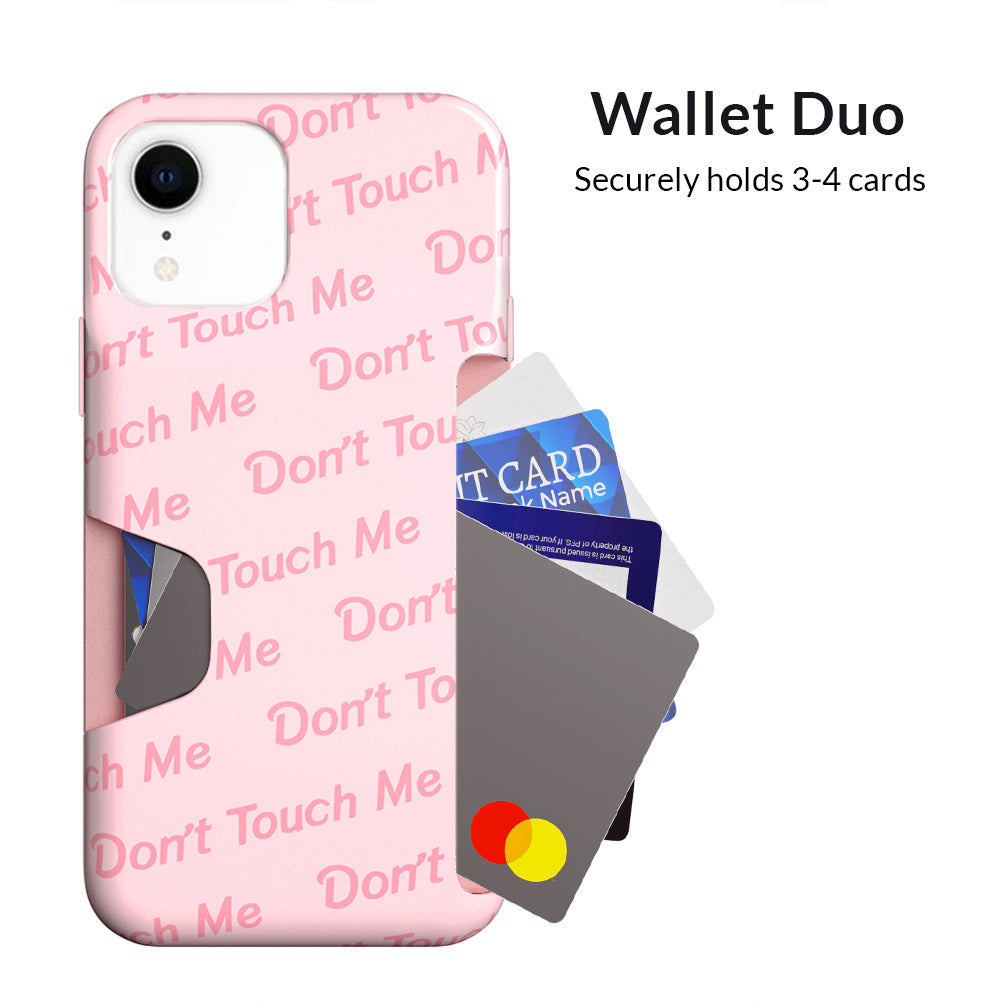 Don't Touch Me iPhone Wallet Case - Slim Protective Cover with Card Holder for iPhone 13/14/15 - Perfect for Travel, Shopping & Everyday Use