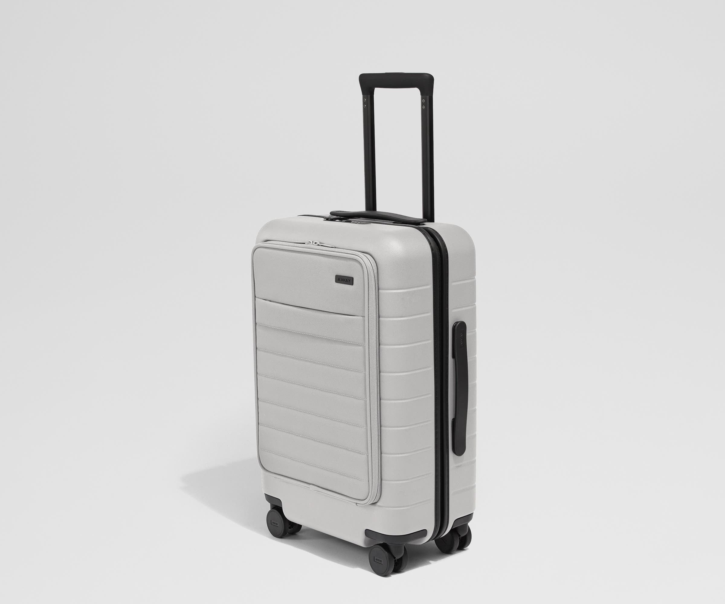 Premium The Executive Carry On Luggage in Cloud Gray - Lightweight & Durable Suitcase for Business Travel & Weekend Getaways