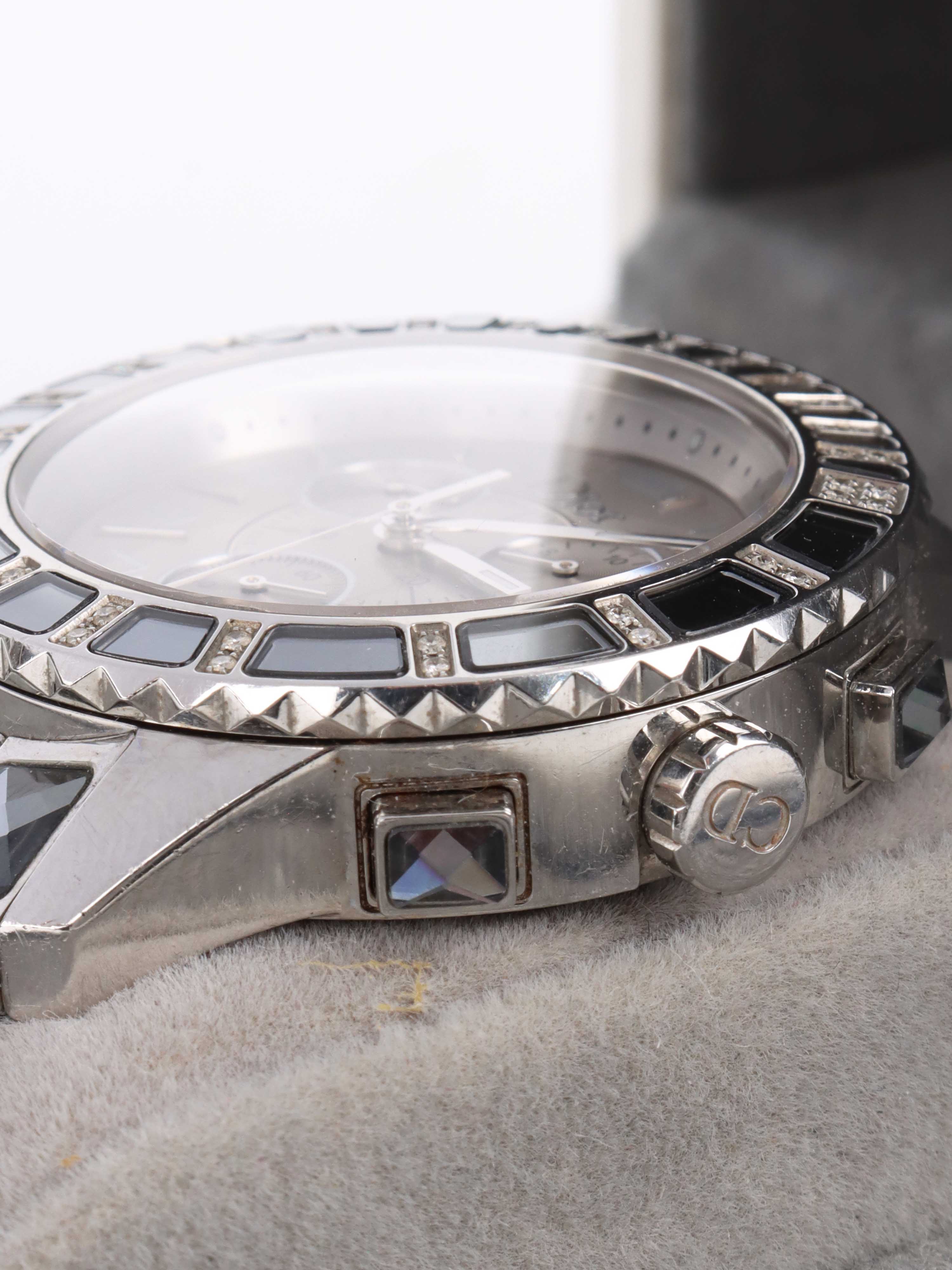 Dior Christal Silver Sapphire Watch for Women | Luxury Fashion Timepiece | Perfect for Gifts, Parties & Special Occasions