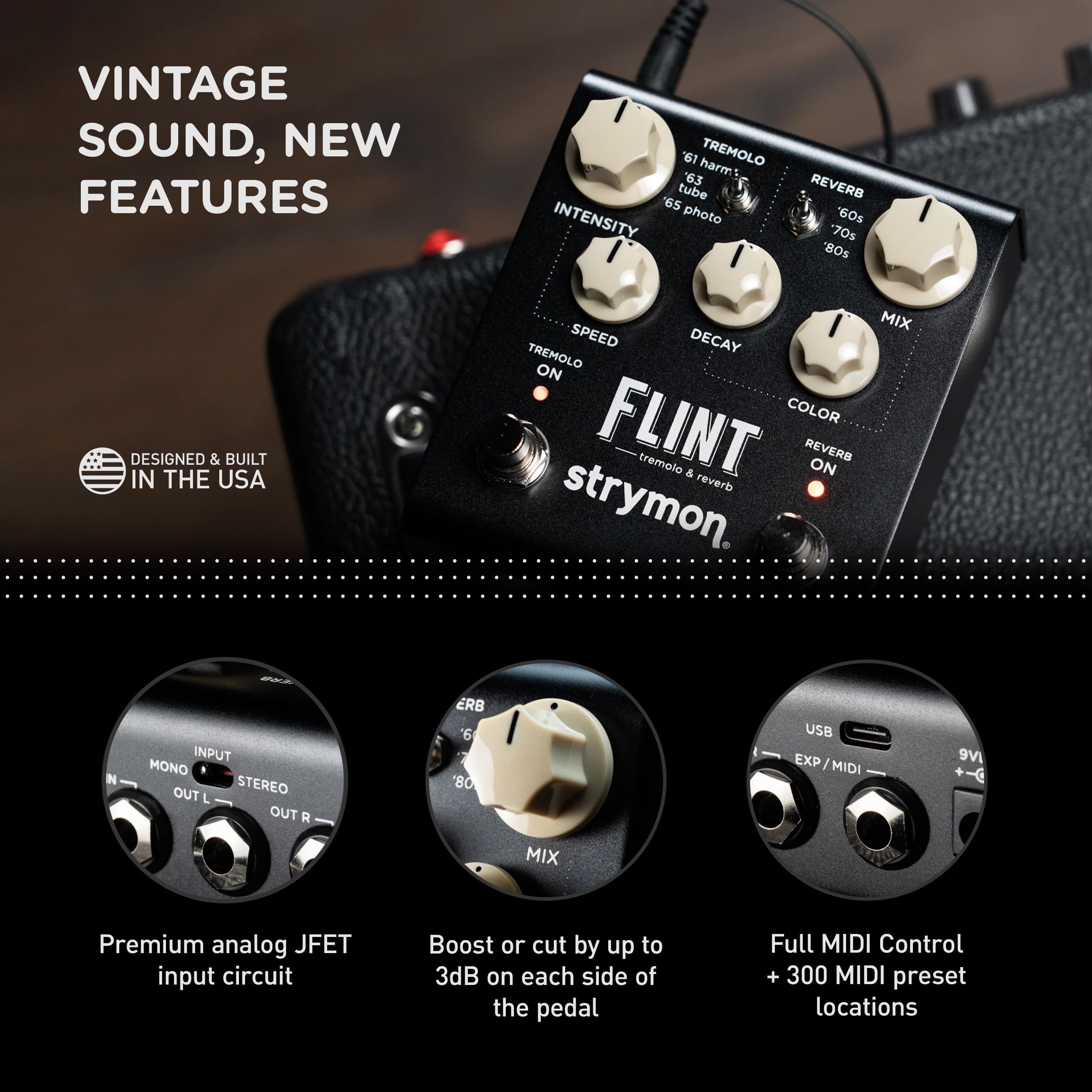 Strymon Flint V2 Tremolo & Reverb Guitar Effects Pedal - Professional Multi-Effects Processor for Electric/Acoustic Guitar, Synth, Vocals & Keyboards - Perfect for Live Performances, Studio Recording & Home Practice