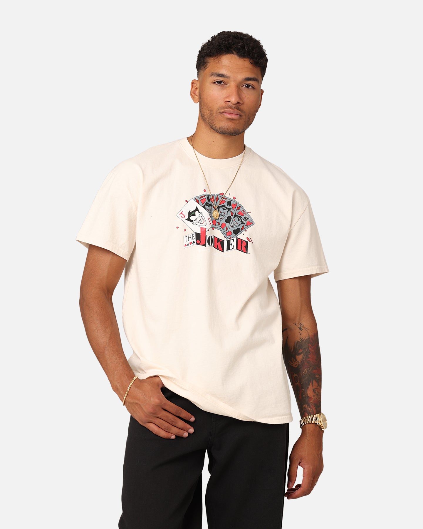 Vintage DC Batman The Joker 1993 Heavyweight T-Shirt - Off White Retro Graphic Tee for Men - Perfect for Comic Con, Cosplay & Casual Streetwear