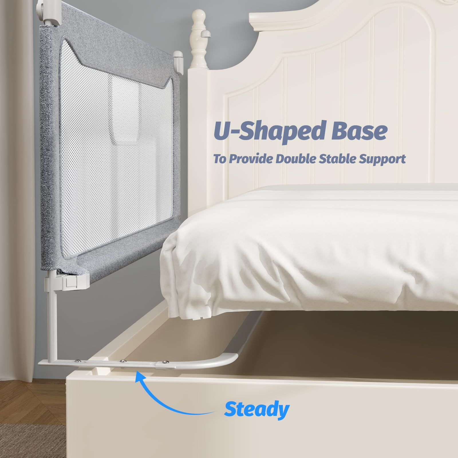 Upgraded FAMILL Twin Bed Rails for Toddlers - Baby Bed Safety Guard Rail for Children, 54