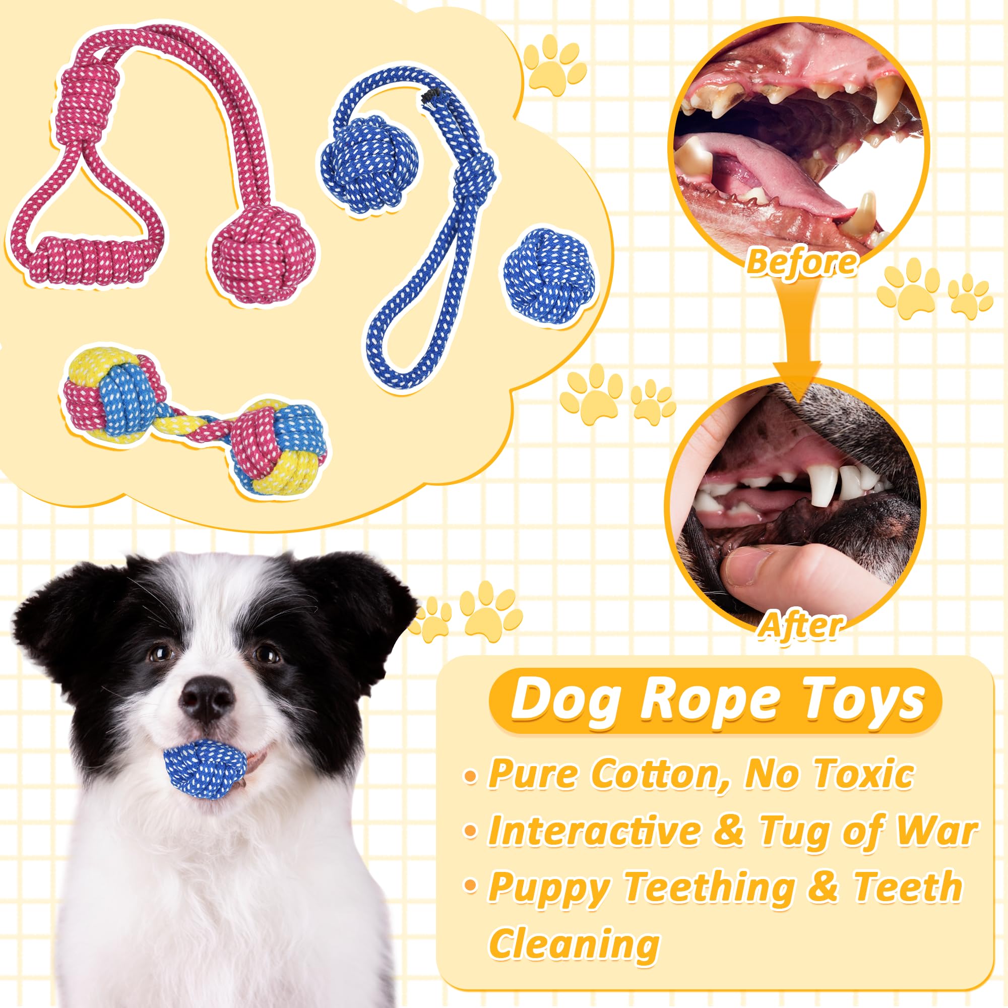 Ousiya 21 Pack Puppy Toys Set - Small Dog Chew Toys for Teething, Rope & Training Toys with Storage Box | Durable Pet Toys for Small & Medium Dogs - Perfect for Playtime, Training & Dental Care