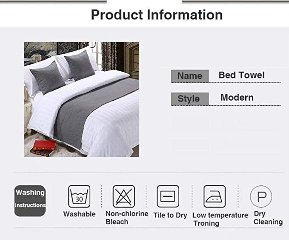 King Size Cotton Linen Bed Runner Scarf - Hotel & Home Bedding Decor for Foot of Bed