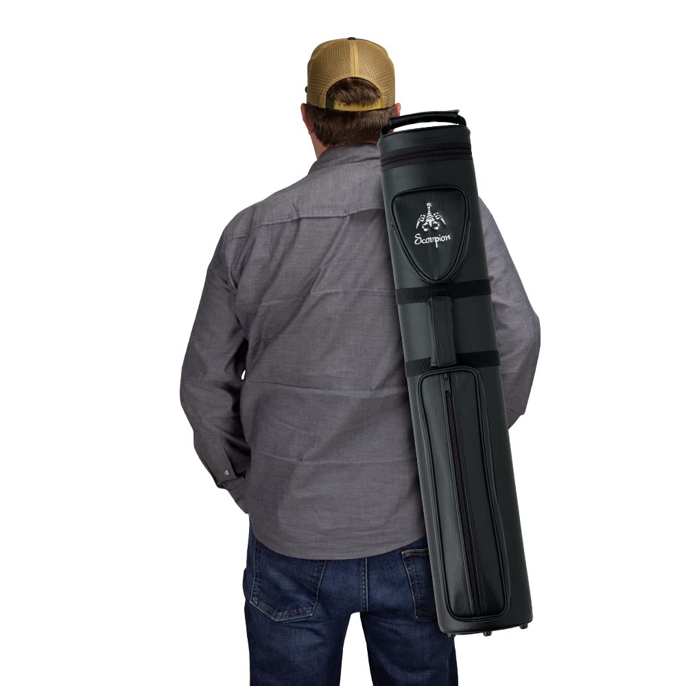 Scorpion SC35 Black Pool Cue Case - Durable Billiard Cue Stick Holder for Professional & Recreational Players - Perfect for Pool Halls, Tournaments & Home Use