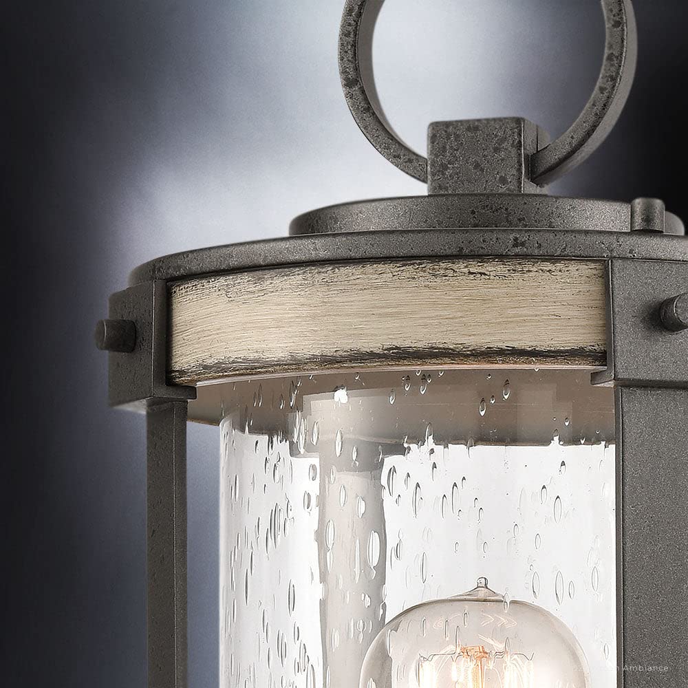 Luxury Farmhouse Post Light - 19''H x 8''W Western Style Outdoor Lighting with Olde Iron Finish | Perfect for Porch, Garden & Patio Decor | UEX1104 Jackson Collection