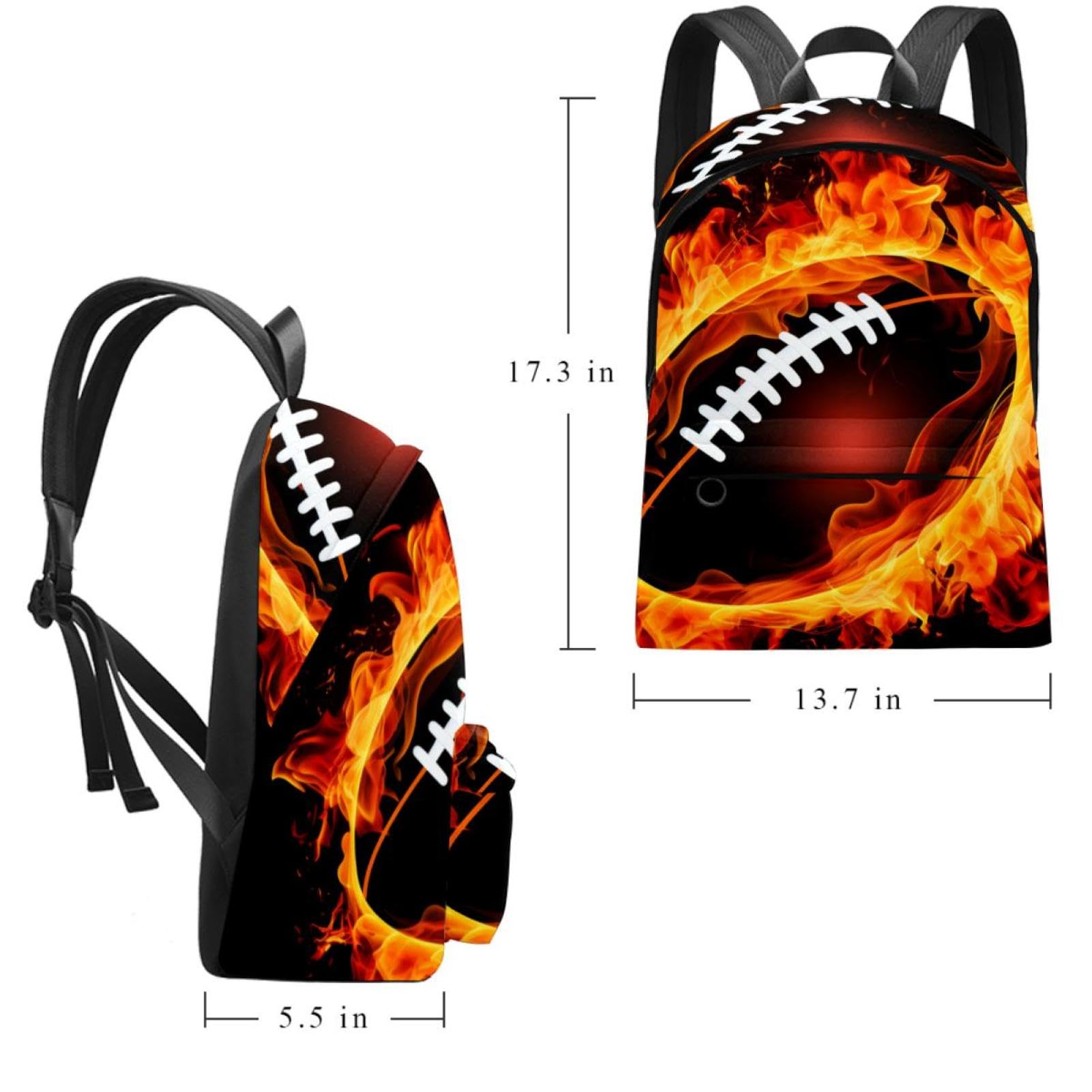 Stylish Travel Backpack for Women & Men - Durable American Football Design Backpack for Hiking, Commuting & College Campus Use