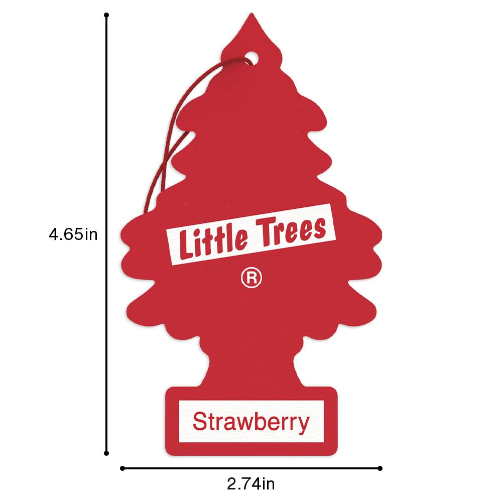 LITTLE TREES Car Air Fresheners - 24 Pack Hanging Tree Fresheners with Long-Lasting Strawberry Scent for Auto, Home & Office | Perfect for Cars, Closets, Bathrooms & Small Spaces