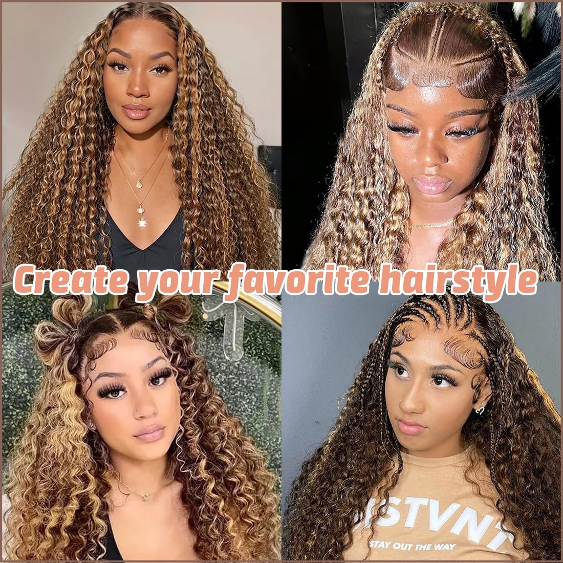 28 Inch 13x6 HD Lace Front Wig Human Hair - 200% Density 4/27 Deep Wave Ombre Honey Blonde Pre-Plucked Glueless Wig for Women | Natural Look, Daily Wear & Special Occasions