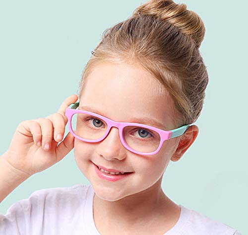 Blue Light Blocking Glasses for Kids - Anti Eye Strain Computer & Gaming Glasses for Children - Protect Eyes During Online Classes & Video Games