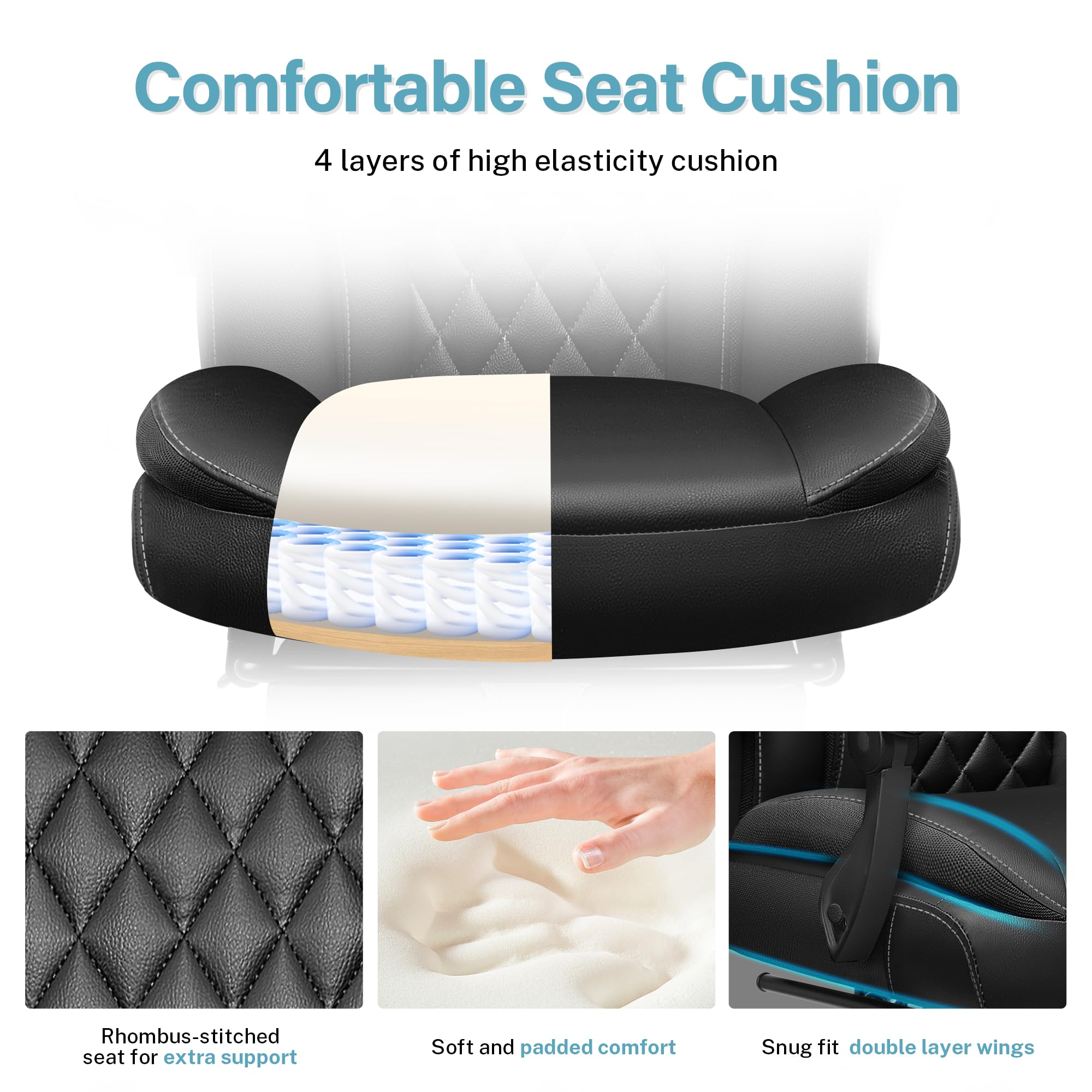 Premium Executive Leather Office Chair - Big & Tall Ergonomic Desk Chair with Adjustable Lumbar Support, Footrest & Reclining Function | Perfect for Home Office, Gaming & Professional Workspaces