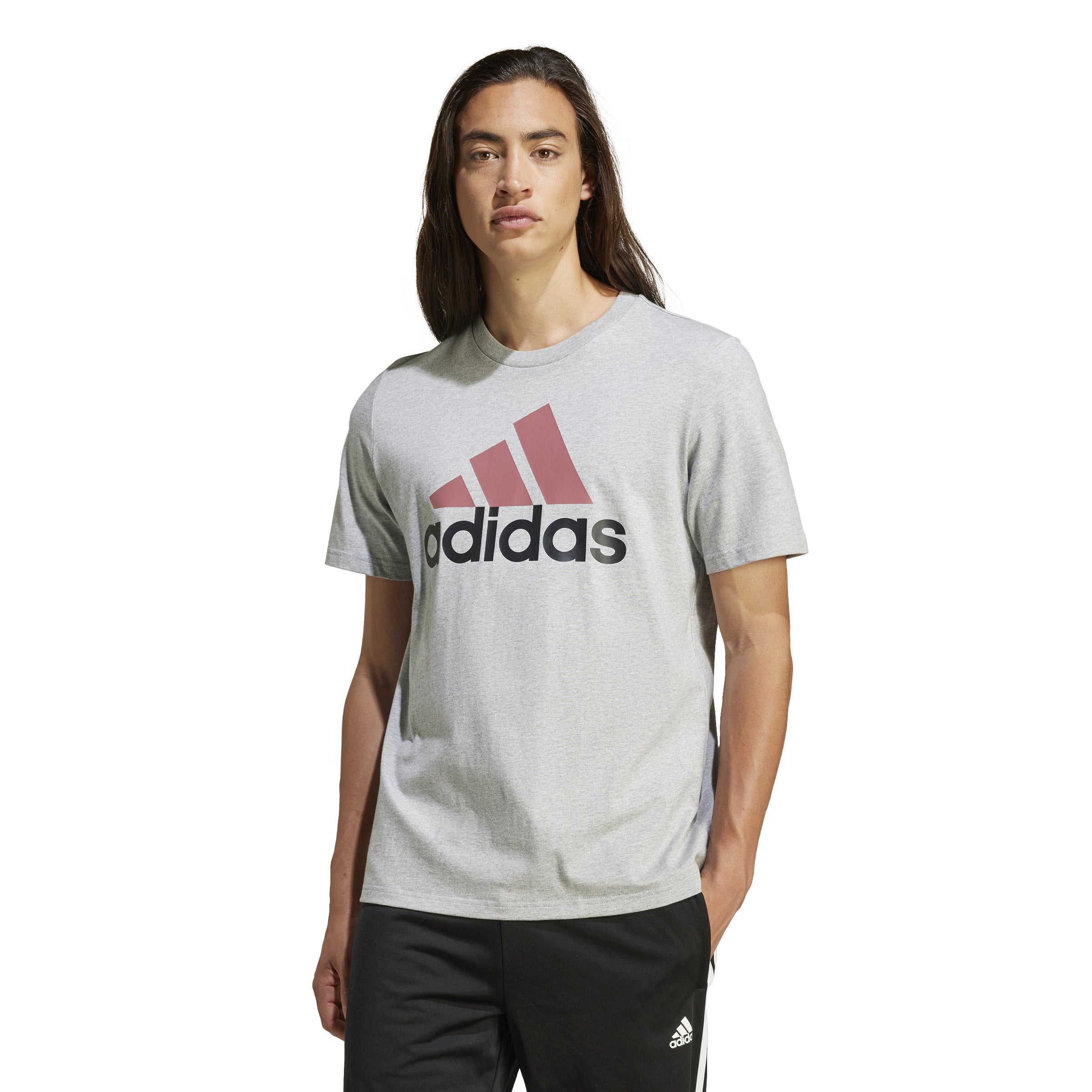 Adidas Essentials Big Logo T-Shirt for Men - Comfortable Cotton Casual Tee for Gym, Workout, and Everyday Wear