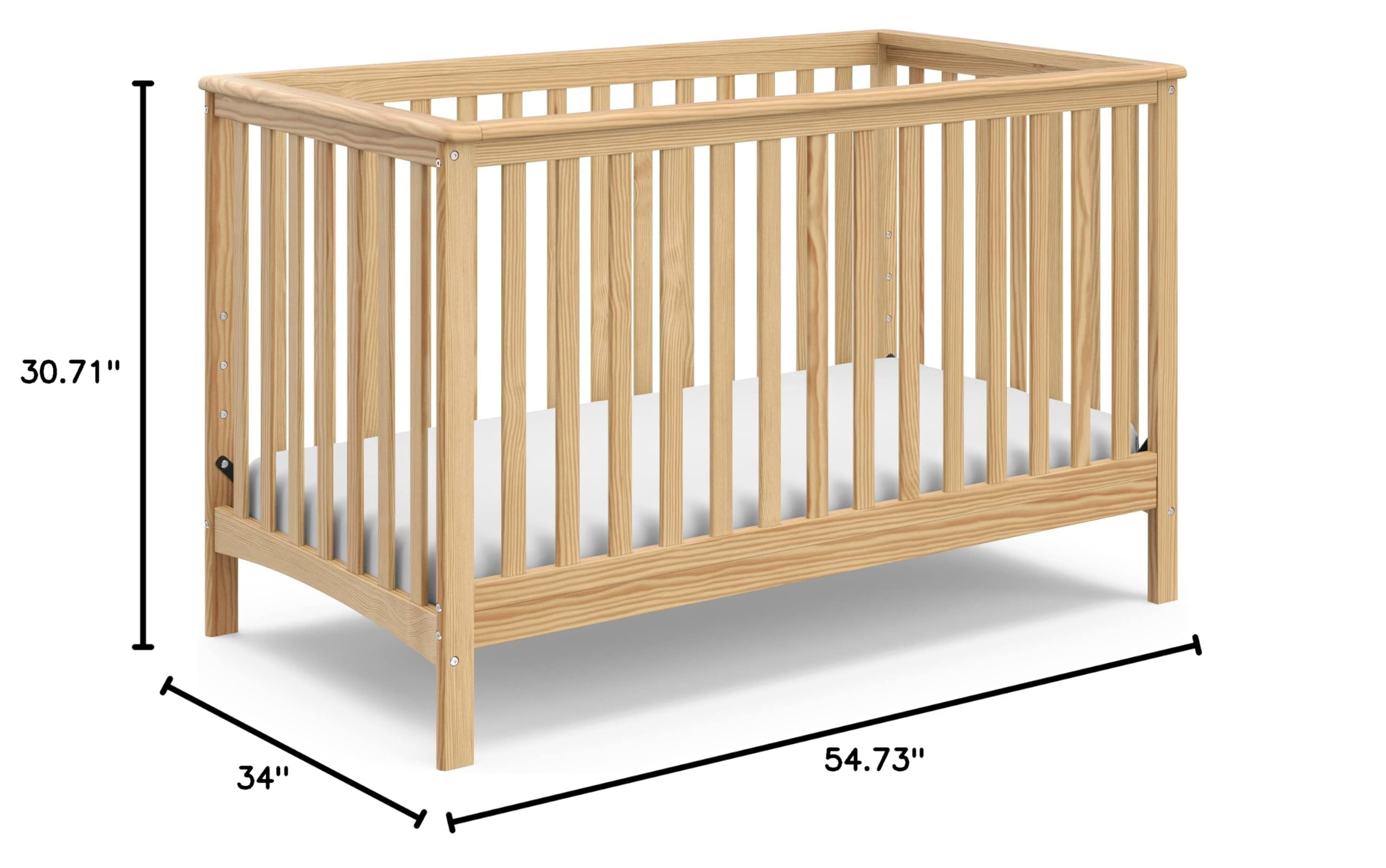 Storkcraft Hillcrest 4-in-1 Convertible Baby Crib in Natural Finish - Transforms to Daybed, Toddler Bed & Full Size Bed | Fits Standard Full Size Mattress | Adjustable Height Base | Perfect for Nursery, Bedroom & Growing Kids