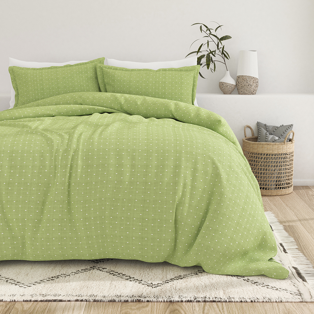 Polkadot Pattern 3 Piece Duvet Cover Set - Soft & Breathable Queen Size Bedding - Perfect for Kids Room, Guest Bedroom & Dorm Decor
