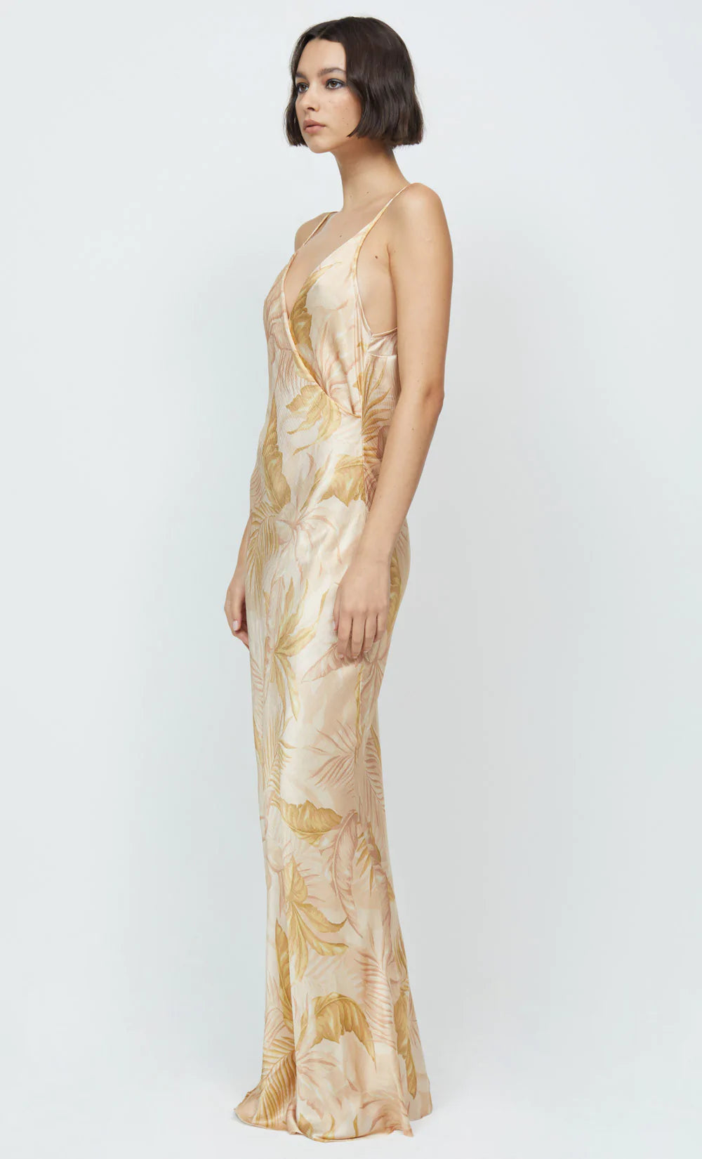 Stylish Dusty Palms Maxi Dress for Women - Boho Floral Print Summer Beach Dress - Perfect for Vacations, Weddings & Outdoor Parties