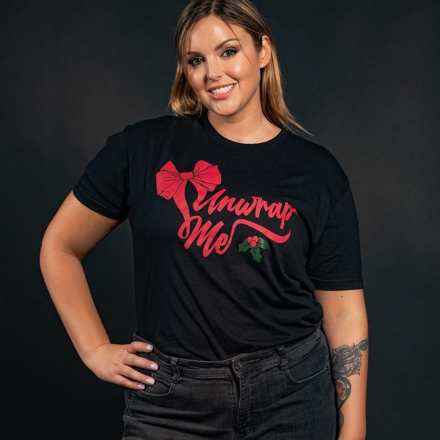 Comfortable Women's Boyfriend Fit T-Shirt - Soft & Relaxed Unwrap Me Style in Black | Perfect for Casual Wear, Lounging & Everyday Outfits