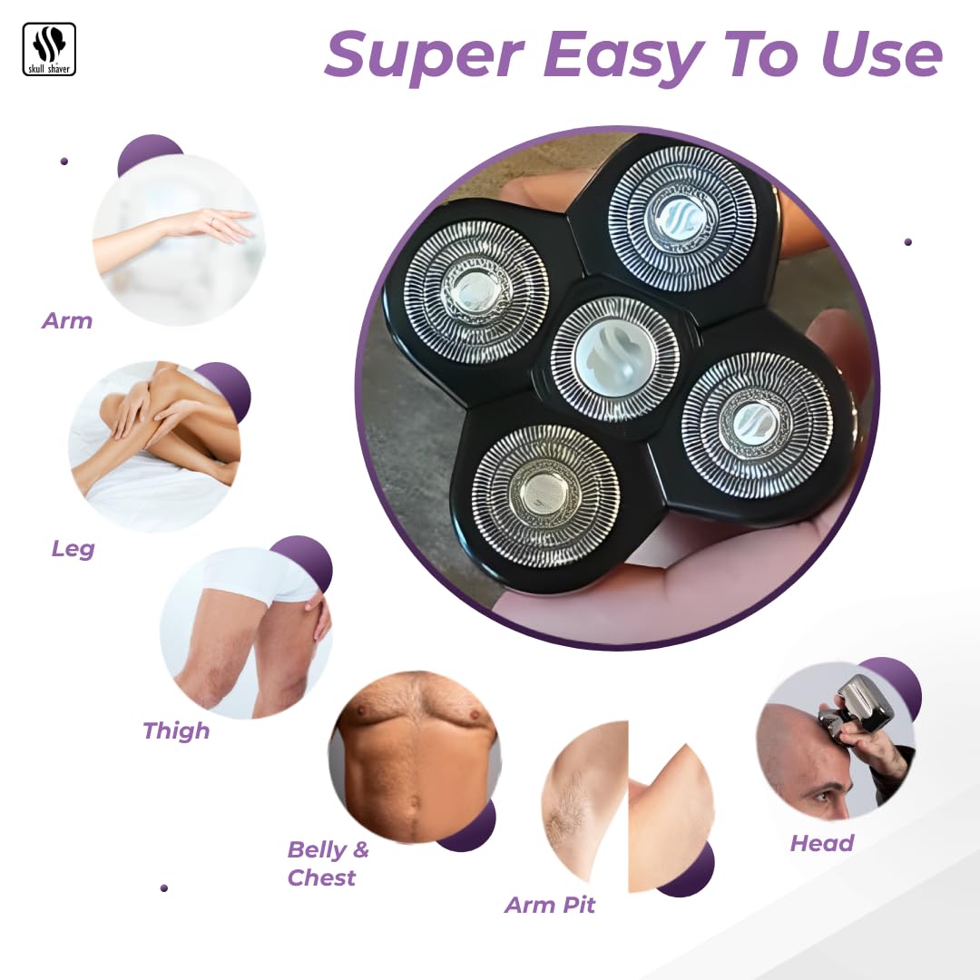 Skull Shaver XL Replacement Blade for Bald Eagle X & Butterfly Pro Electric Shaver - Premium Shaving Heads for Smooth Bald Head & Facial Hair Grooming at Home or Travel