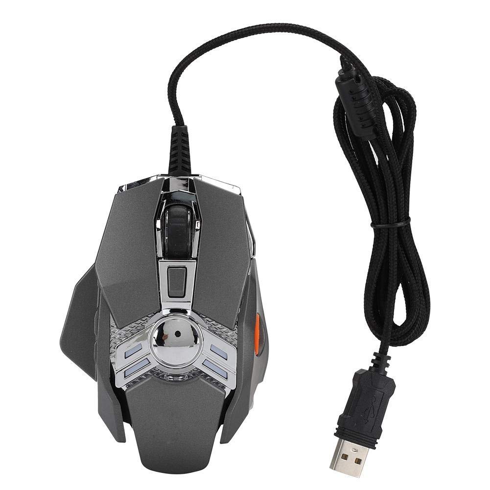 Best Wired Gaming Mouse with RGB LED Lighting - Mechanical Mouse for PC Gamers, Compatible with Windows 10/8/7/XP/Vista - Perfect for FPS, MOBA & MMO Games (Gray)