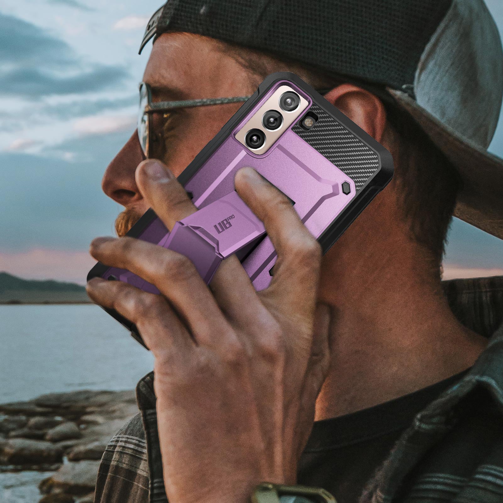 Samsung Galaxy S21 Plus Unicorn Beetle Pro Rugged Case - Heavy Duty Protection with Metallic Purple Finish | Perfect for Outdoor Activities, Work & Travel