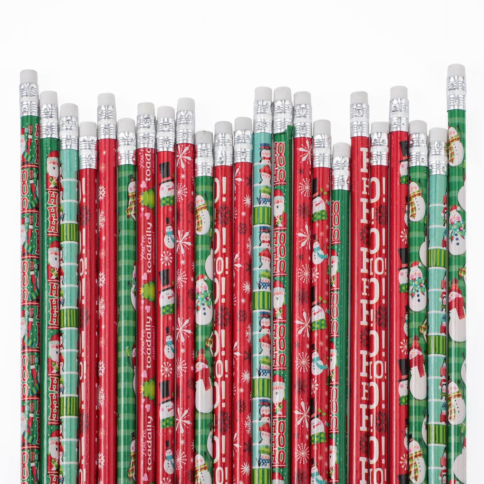 48-Piece Christmas Scented Pencils Set - Fruit Fragrance Holiday Pencils for Kids with Santa, Snowflake & Snowman Designs - Includes Erasers - Perfect for Xmas Gifts, Party Favors & School Supplies (Great for Classroom, Holiday Crafts & Winter Writing Activities)