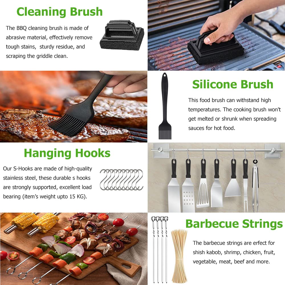 131-Piece Stainless Steel Griddle Accessories Kit - BBQ Grill Tools Set with Spatulas & Storage Bag for Blackstone, Camping, Outdoor Cooking - Perfect for Men & Women