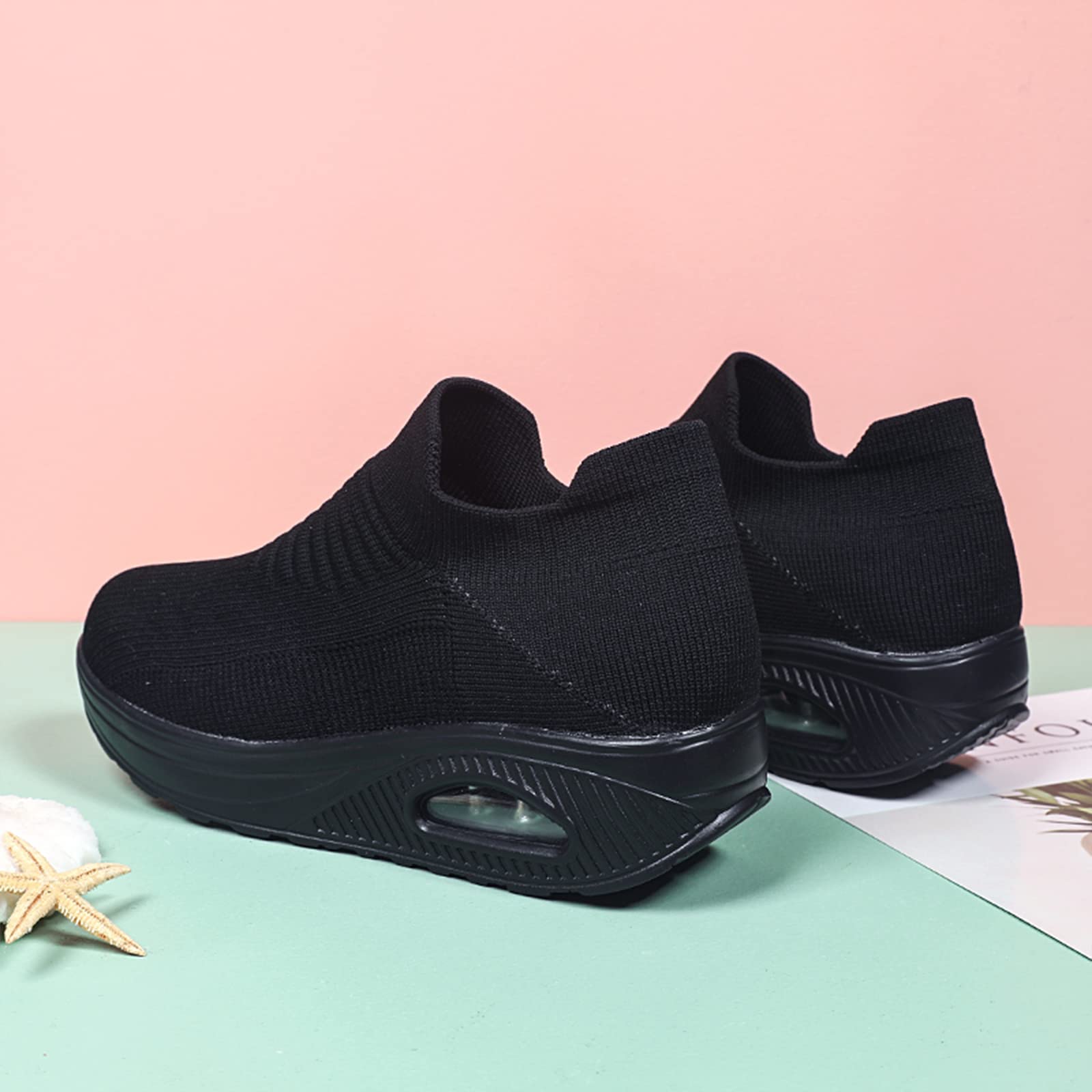Breathable Women's Air Cushion Slip-On Sneakers - Orthopedic Diabetic Walking Shoes with Comfortable Sock Liner | Lightweight Casual Shoes for Walking, Travel & Work | Ideal for Nurses, Teachers & Seniors | Perfect for Hospital Shifts, Classroom Teaching, Daily Errands & All-Day Comfort