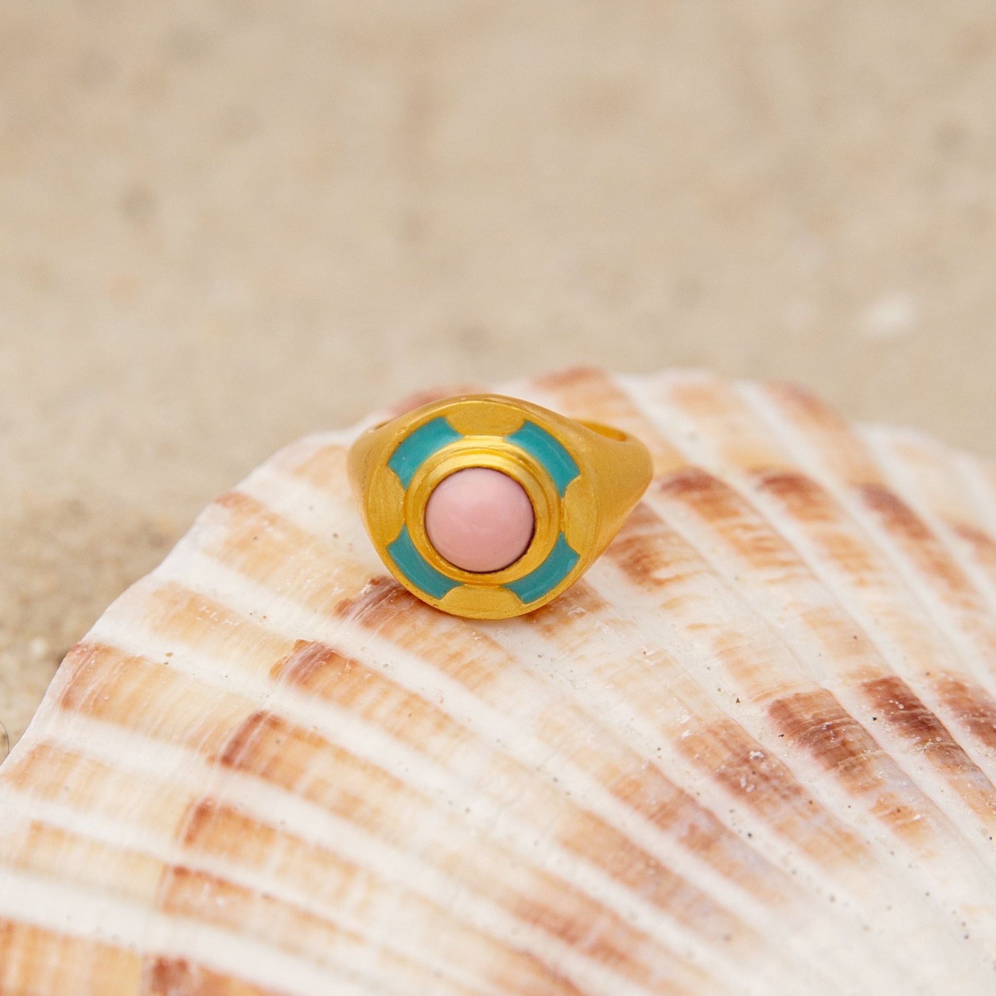 Island in the Sun Ring - Bohemian Beach Jewelry for Women, Dainty Adjustable Sunflower Ring - Perfect for Summer Vacations, Beach Weddings & Boho Fashion Accessories