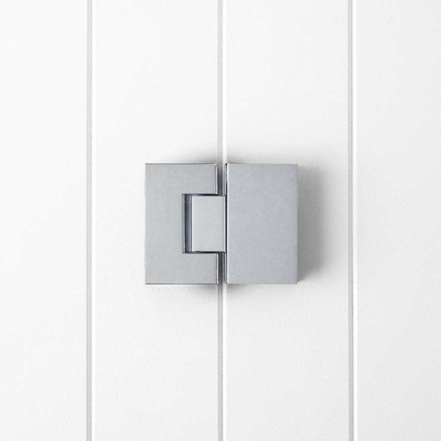 Glass to Glass Shower Door Hinge in Chrome - Perfect for Bathroom Renovation and Modern Shower Enclosures