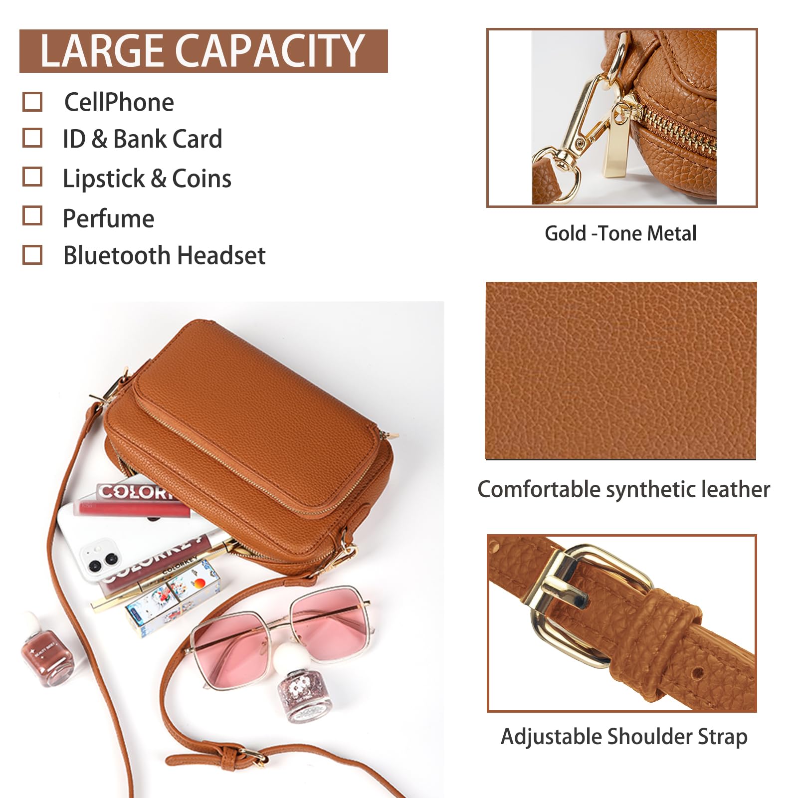 Stylish VODIU Crossbody Bag for Women - Small Trendy Shoulder Purse with Multiple Card Slots | Perfect for Daily Use, Travel & Shopping