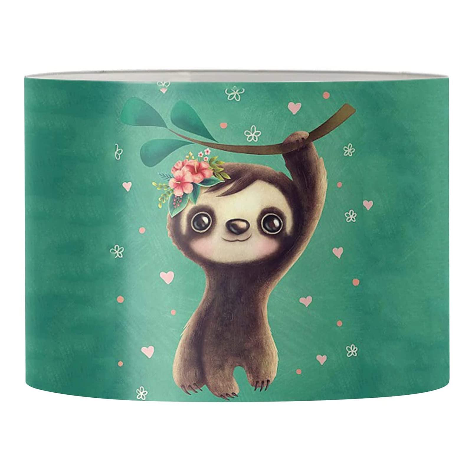 Jeiento Sloth Print Lamp Shade - Green Animal Pattern Desk/Table/Floor Lamp Cover 11.2x6.7 Inches - Perfect for Kids Room, Nursery & Cozy Reading Nook Decor